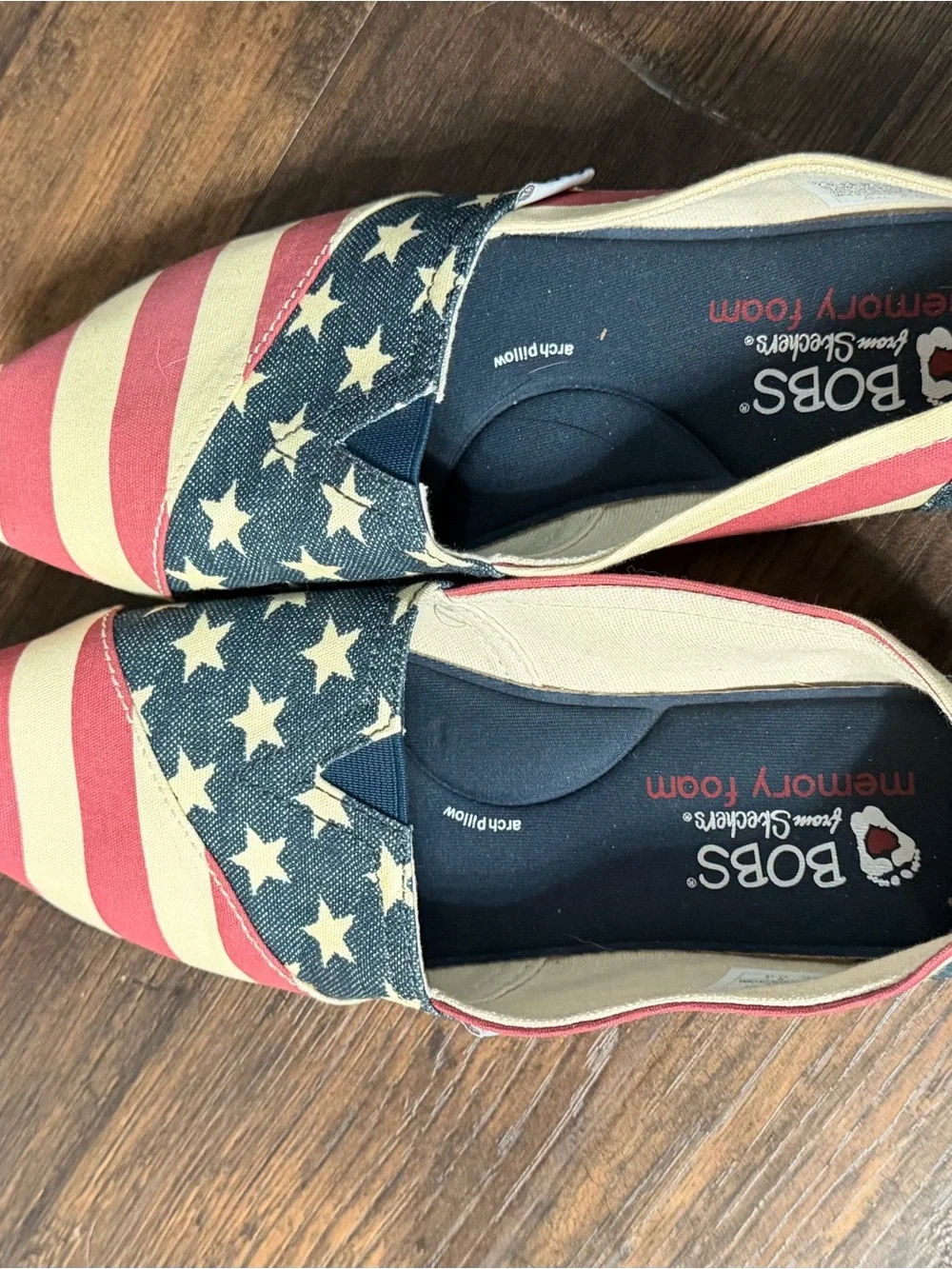 Skechers BOBS Memory Foam American Flag Slip-On Shoes Women’s 7.5